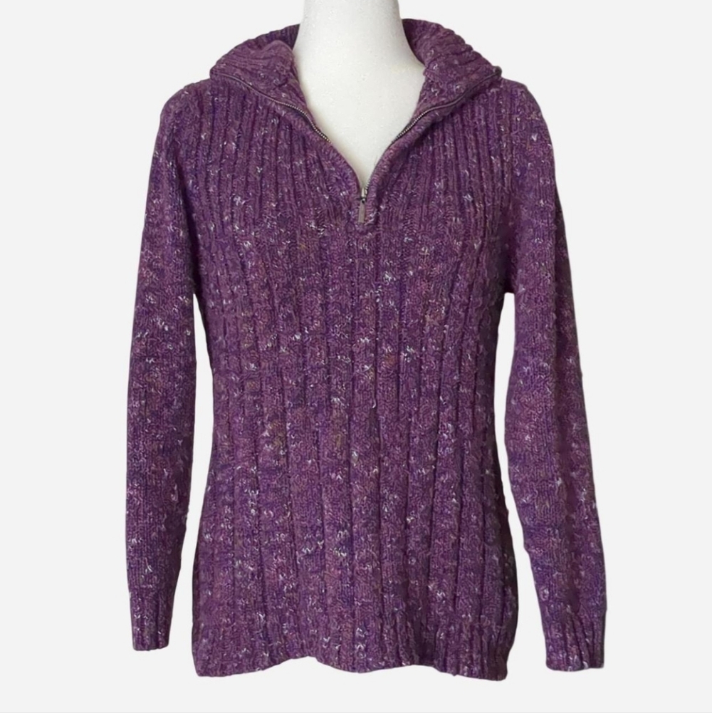Vintage Liz Claiborne Woman Purple Multicolor Sweater Size XL